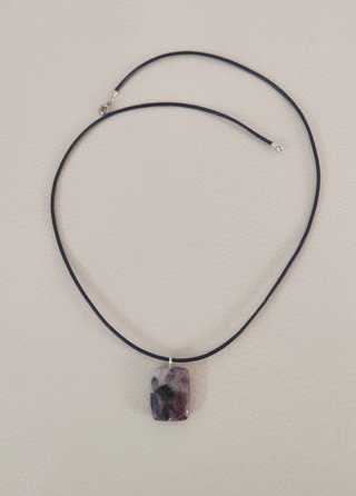 Gargantilla Piel violeta Colgante Amatista Morada