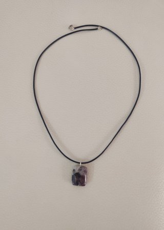 Gargantilla Piel violeta Colgante Amatista Morada