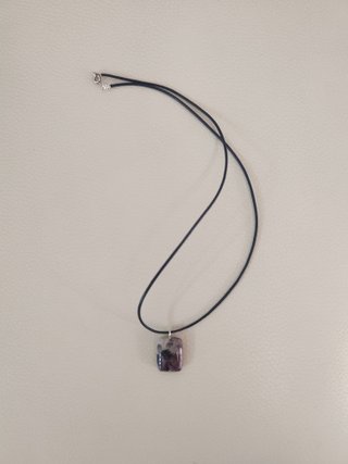Gargantilla Piel violeta Colgante Amatista Morada