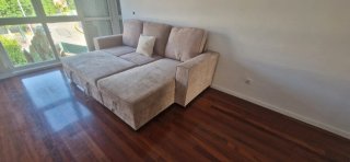 Sofá cama beige tela