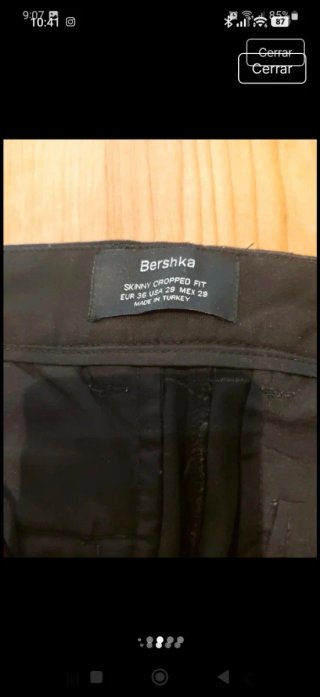 Pantalón cuadros Bershka Talla S 36