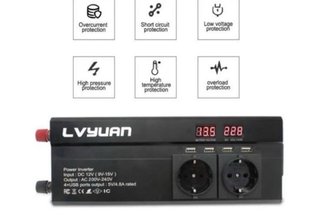 Inversor LVYUAN 1000W 12V a 230V/240V
