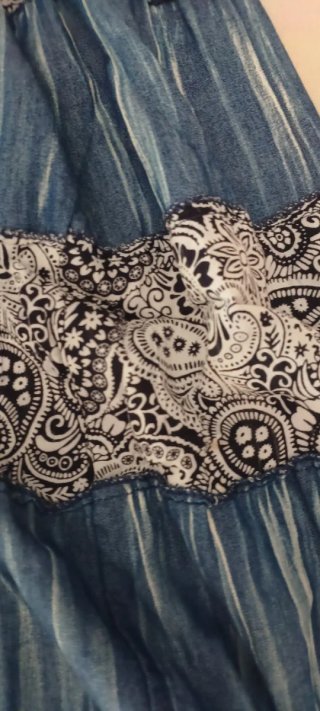 Falda larga bohemia azul