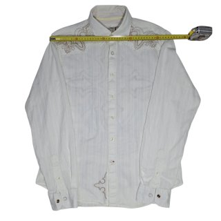 Camicia Western Bianca con Ricami Stile Country
