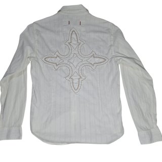 Camicia Western Bianca con Ricami Stile Country