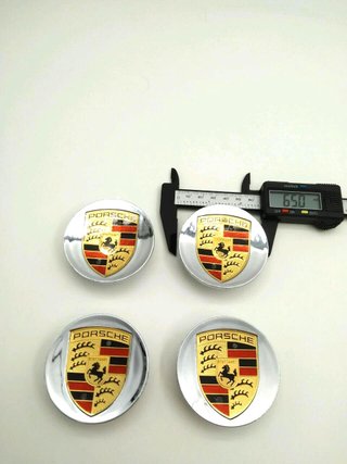 4 CENTROS DE RUEDA PORSCHE MACAN CROMADO 65mm