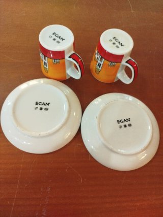 Set 2 Tazzine Caffè con Piattini