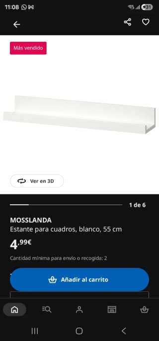 3 piccoli scaffali per quadri Ikea