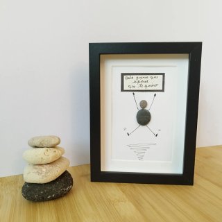 Cuadro piedras con cartel personalizado