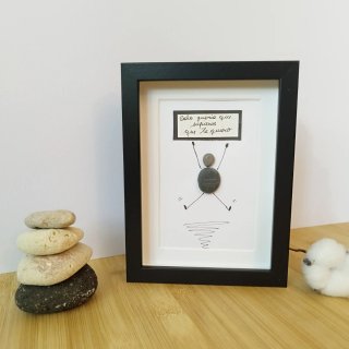 Cuadro piedras con cartel personalizado