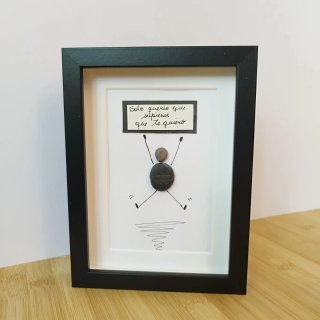 Cuadro piedras con cartel personalizado