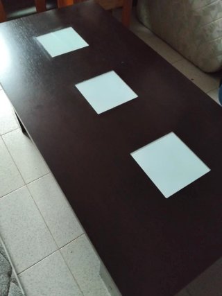 Mesa baja rectangular madera abatible