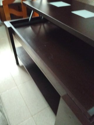 Mesa baja rectangular madera abatible