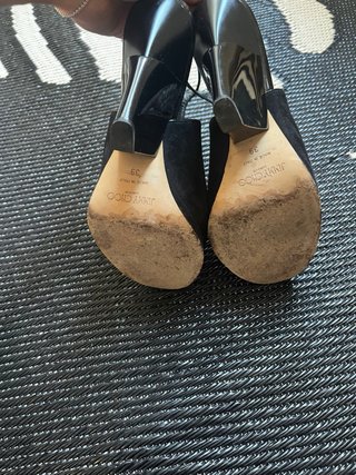 Sandalias cuña Jimmy Choo ante negro T39