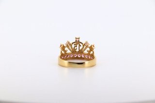 ANILLO GRANDE CORONA 15 CIRCONITAS ROSAS.