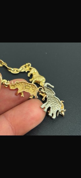 Pulsera Oro amarillo, blanco y rosa 18k Animales