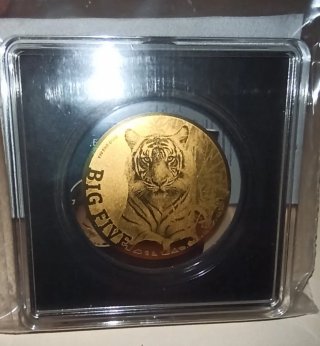 Moneda Oro 24k Big Five Tigre Bengala