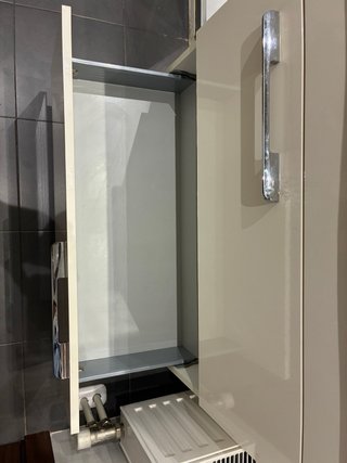 Mueble de baño completo beige y plata