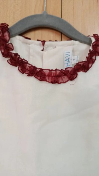 Vestido CHAVI blanco con volantes