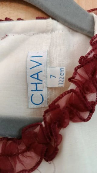 Vestido CHAVI blanco con volantes