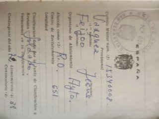 Cartilla Servicio Militar Español