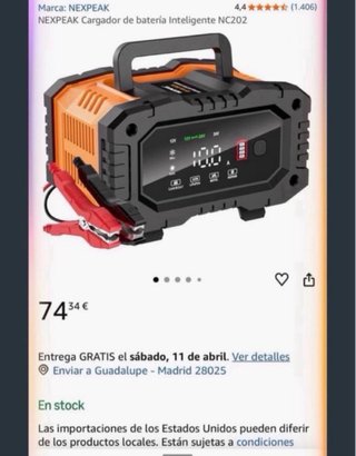 Cargador Batería Coche Moto Nexpeak