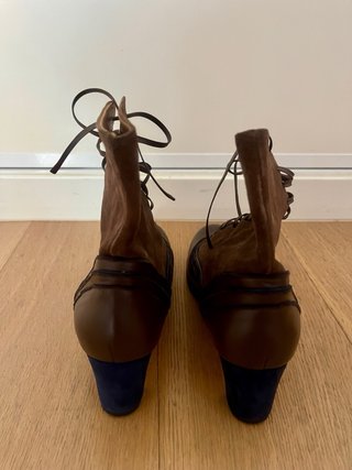 Botines piel y ante hechos a mano