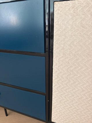 Aparador retro azul verdoso,negro y beige