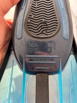 Pinne per immersioni per bambini 37-38 trasparenti blu!