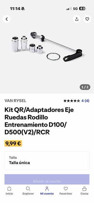 Bicicleta Decathlon con rodillo