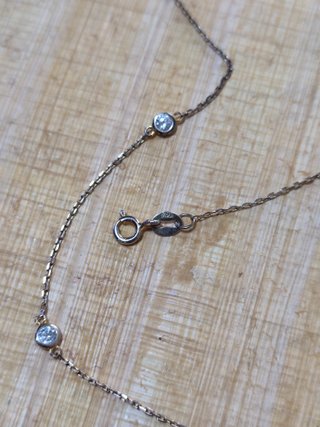 Collar de plata chapado con circonitas Collar de p
