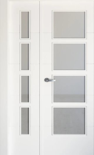 Puerta Doble Salón con Cristales
