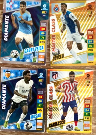 Lote 17 Fichas Panini Adrenalyn Panini 2022-2023