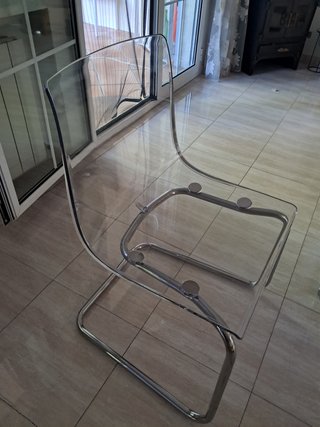 Set 4 Sillas Diseño Acrílico y Cromado de IKEA