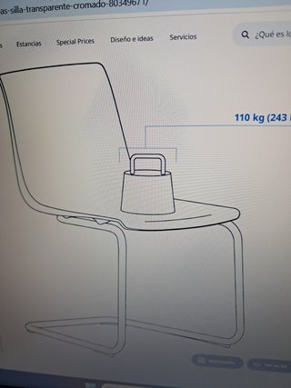 Set 4 Sillas Diseño Acrílico y Cromado de IKEA