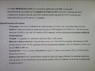 MacBook Pro 17" Quad Core 2.5 GHz PERFECTO