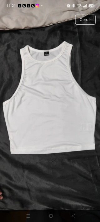 Camiseta blanca sin mangas talla S