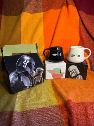 Tazas Mandalorian y Grogu (Baby Yoda) x2 +lunchbox