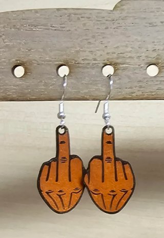 Pendientes cuero Fuck You