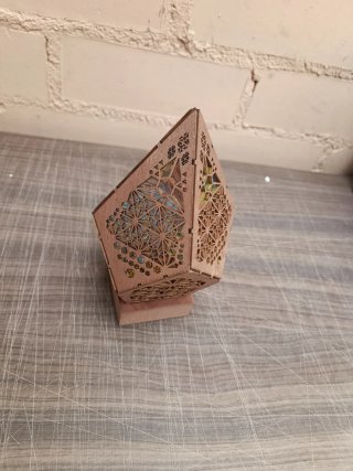 Lámpara LED Madera Geometría