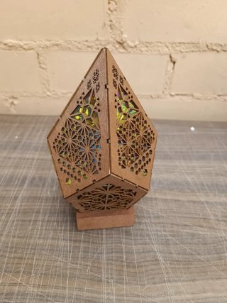 Lámpara LED Madera Geometría