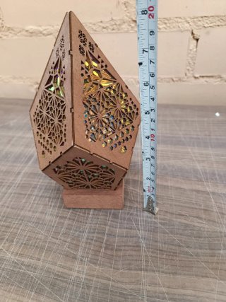 Lámpara LED Madera Geometría