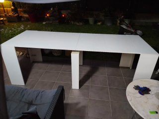 Mesa góndola extensible blanca