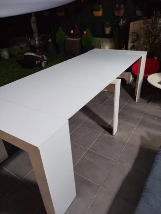 Mesa góndola extensible blanca