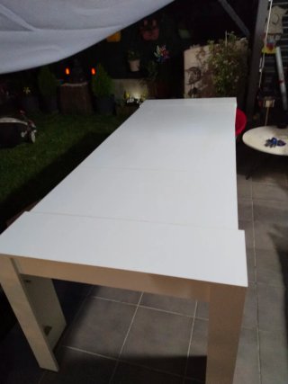 Mesa góndola extensible blanca