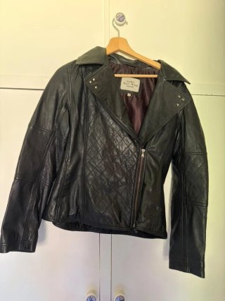 Chaqueta Cuero Negra Mujer Talla M