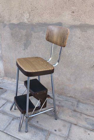 Taburete Industrial Metal y Madera