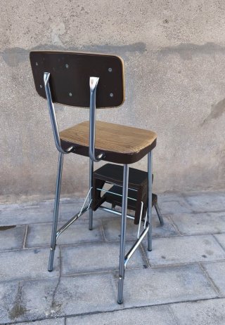 Taburete Industrial Metal y Madera