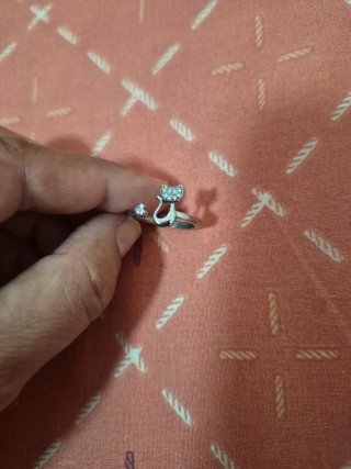 Anillo Plata Ajustable Gato
