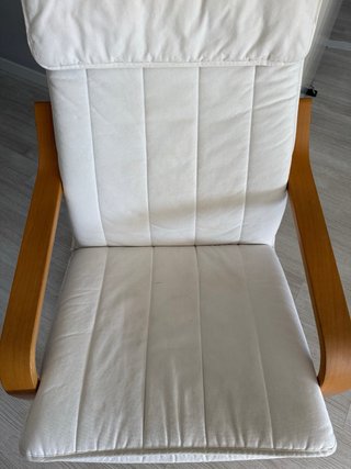 Butaca Poäng Ikea Madera Cojín Blanco